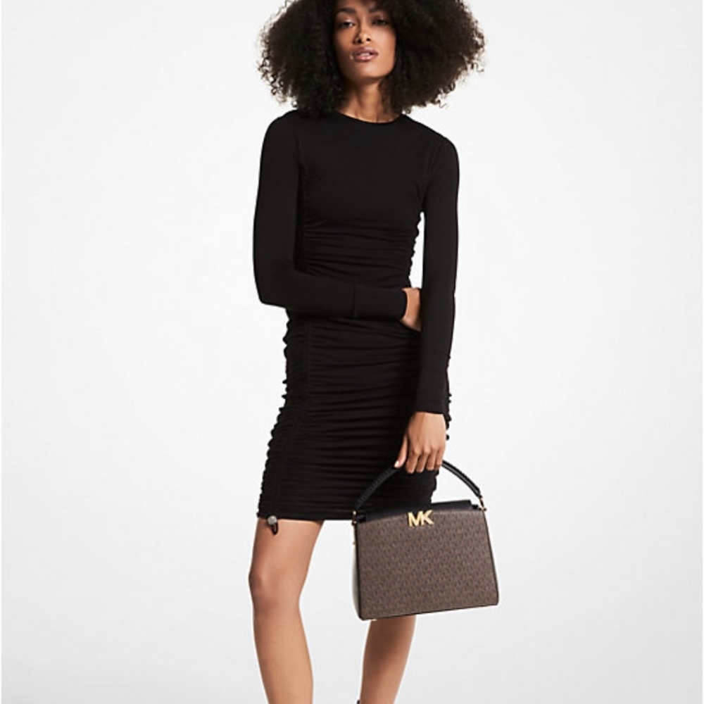 Michael Kors Stretch Viscose Ruched Dress